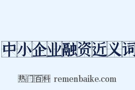 中小企业融资近义词是什么意思的图片
